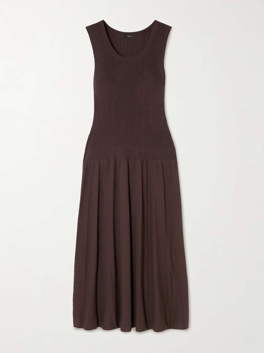 ribbed-knit midi dress