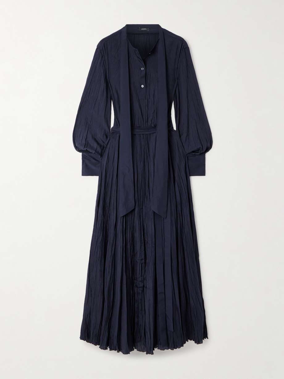 lisa crinkled silk-habotai maxi dress