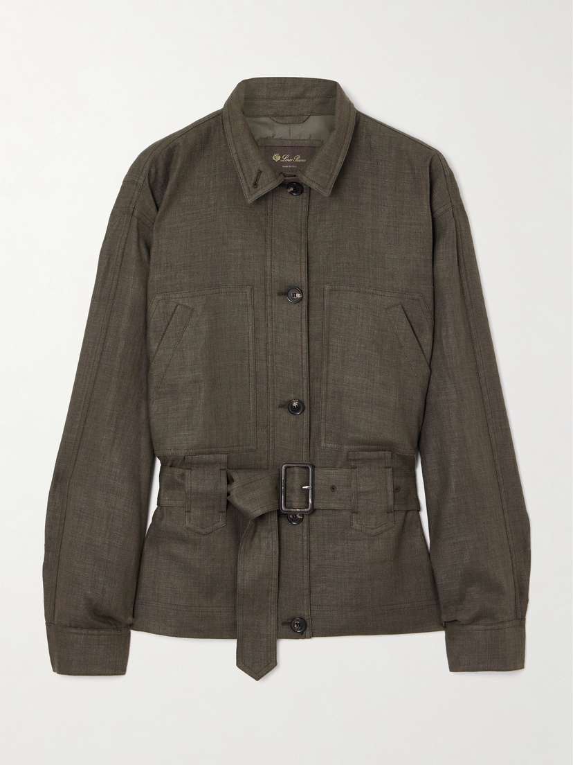 Loro Piana Jaylon Belted Linen And Wool-blend Jacket