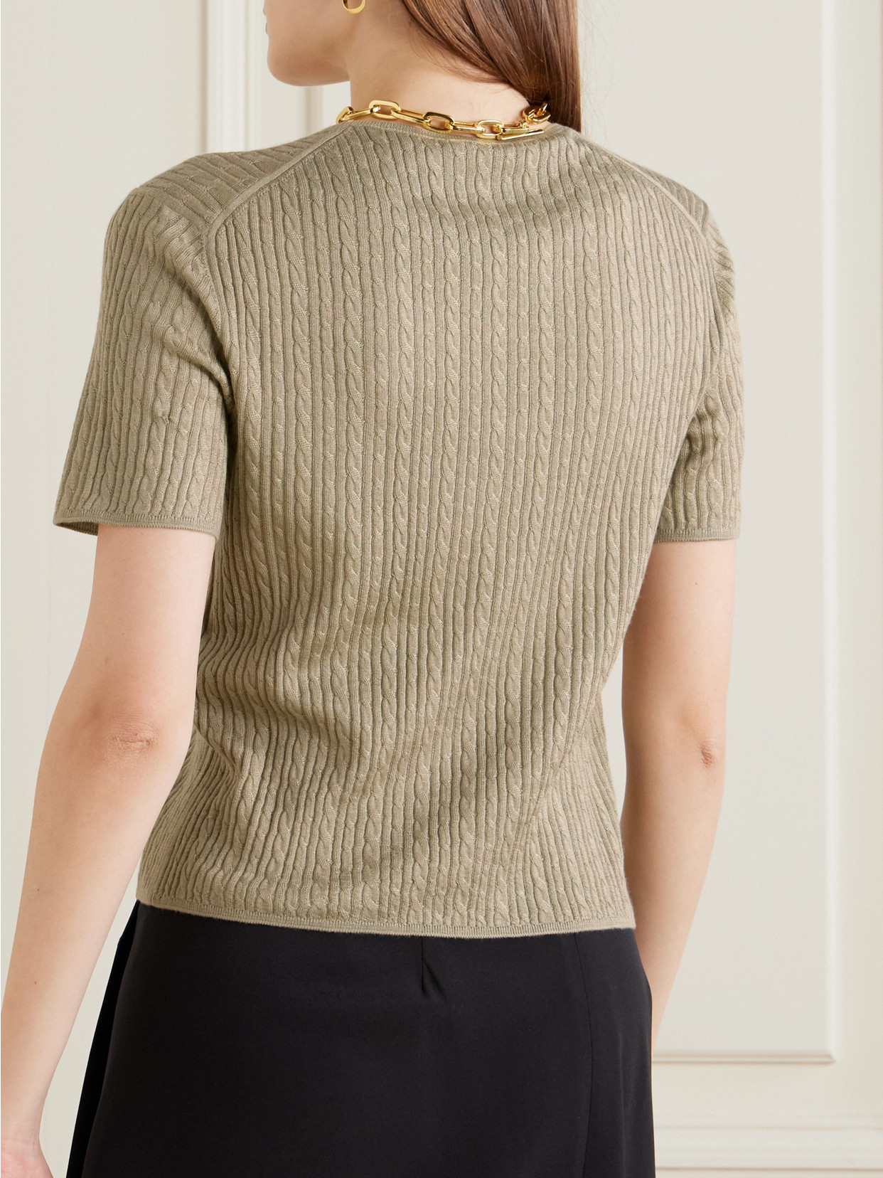 Rimella Cable-Knit Cashmere And Silk-Blend T-Shirt