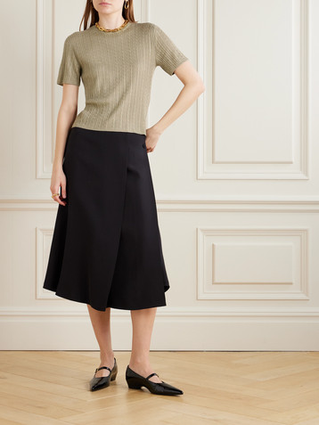 Loro Piana Rimella cable-knit cashmere and silk-blend T-shirt