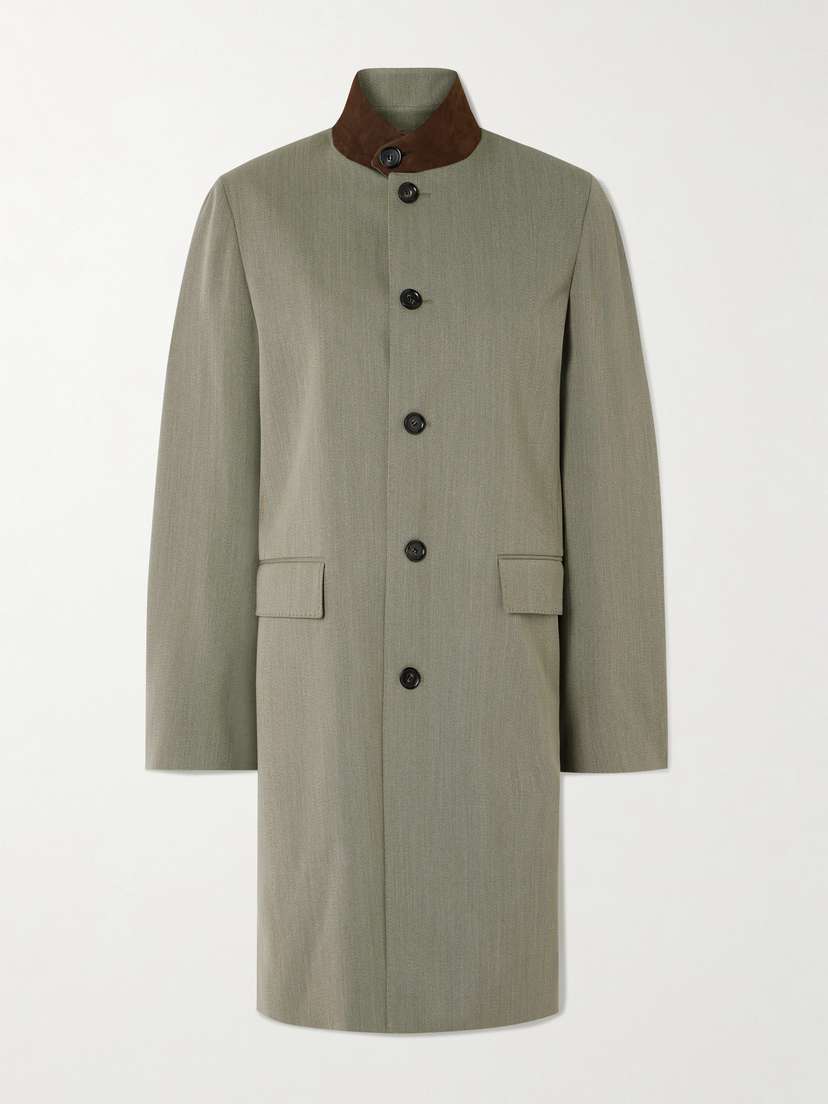 Loro Piana Blain Suede-trimmed Storm System® Wool Coat