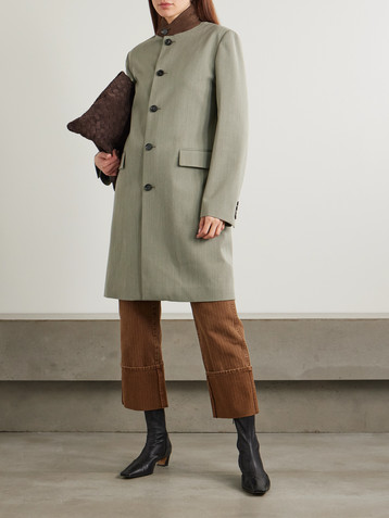 Loro Piana Blain suede-trimmed Storm System® wool coat