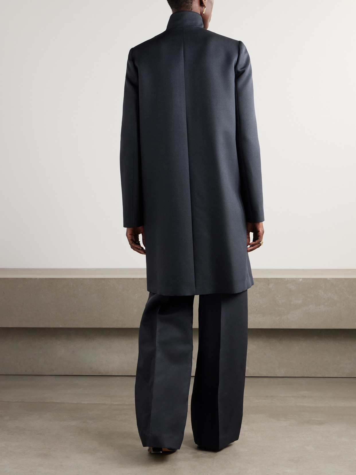 Loro Piana Danny Wool And Silk-blend Coat In Blue