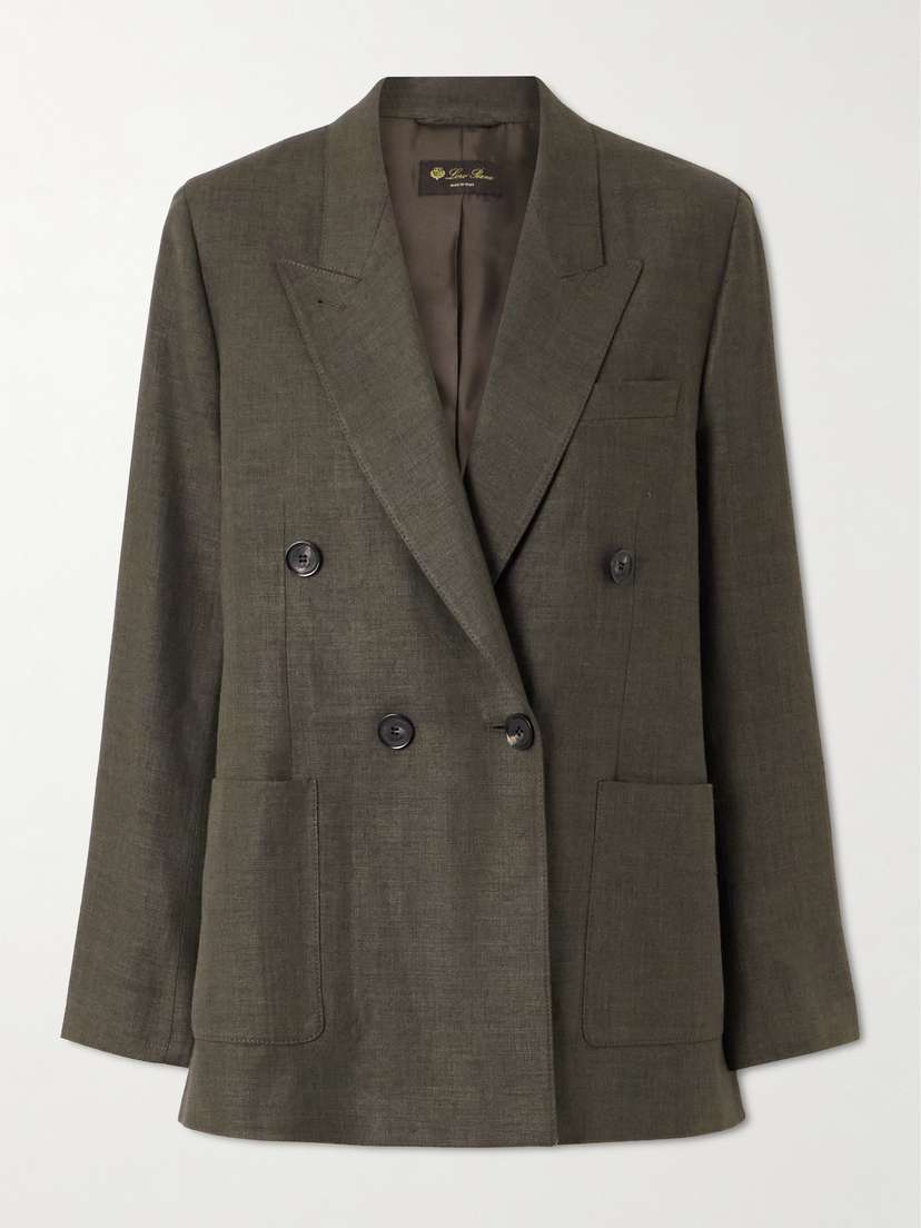 Loro Piana Genny Double-breasted Linen And Wool-blend Blazer