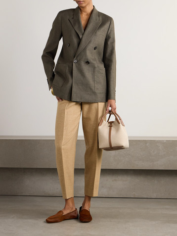 Loro Piana Genny double-breasted linen and wool-blend blazer