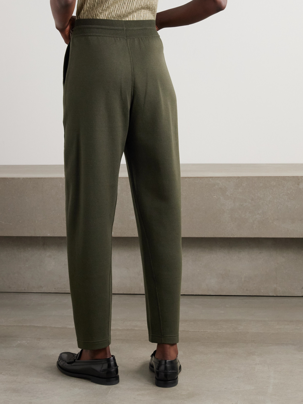 Loro Piana Viera Cotton, Silk And Cashmere-blend Jersey Track Pants In Green