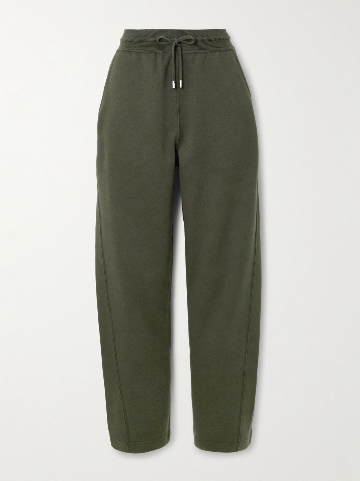 Loro Piana Viera Cotton, Silk And Cashmere-blend Jersey Track Pants In Green