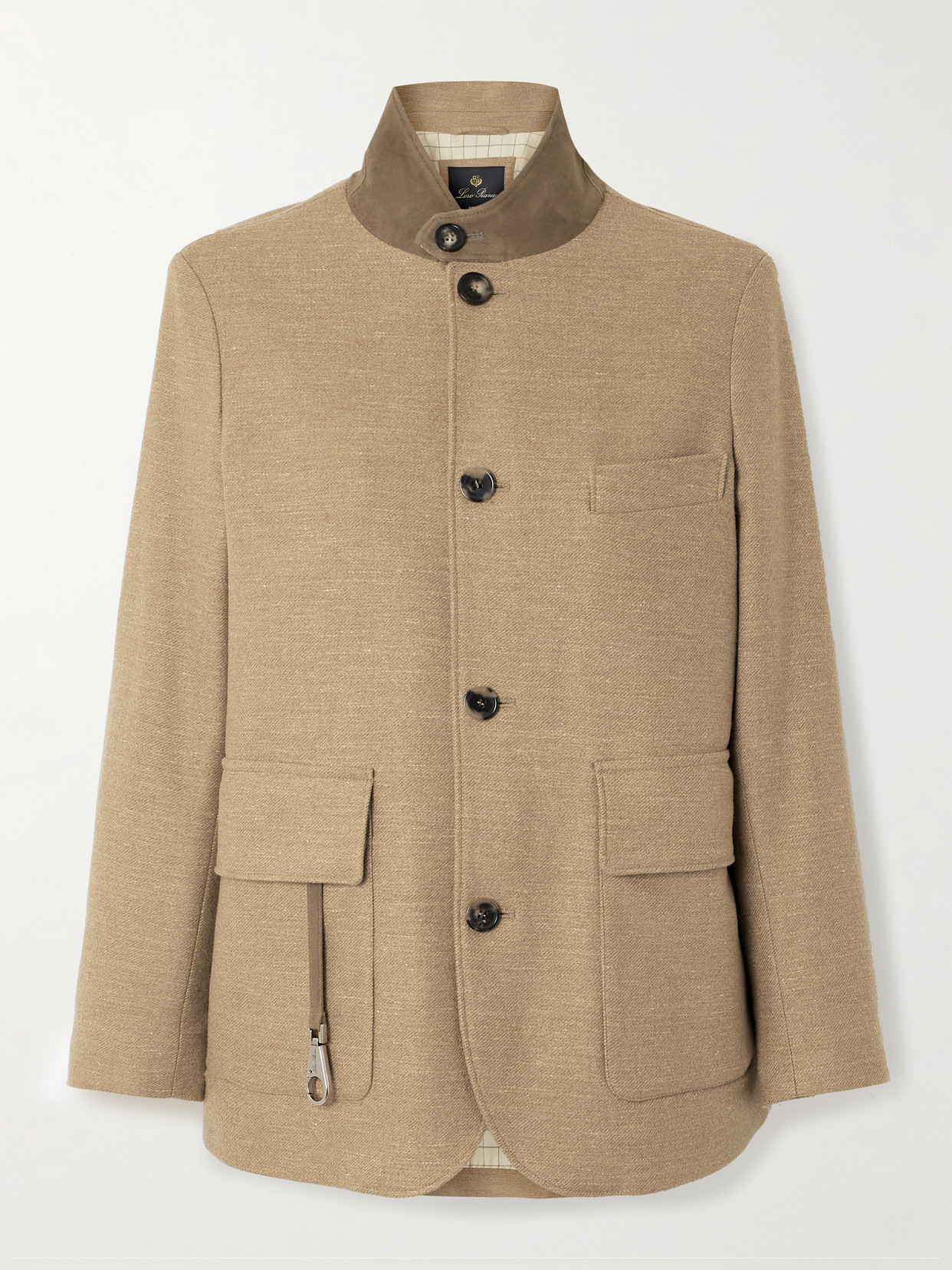 Loro Piana Roadster Suede-trimmed Cotton-twill Jacket In Neutrals