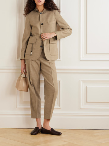 Loro Piana Roadster suede-trimmed cotton-twill jacket