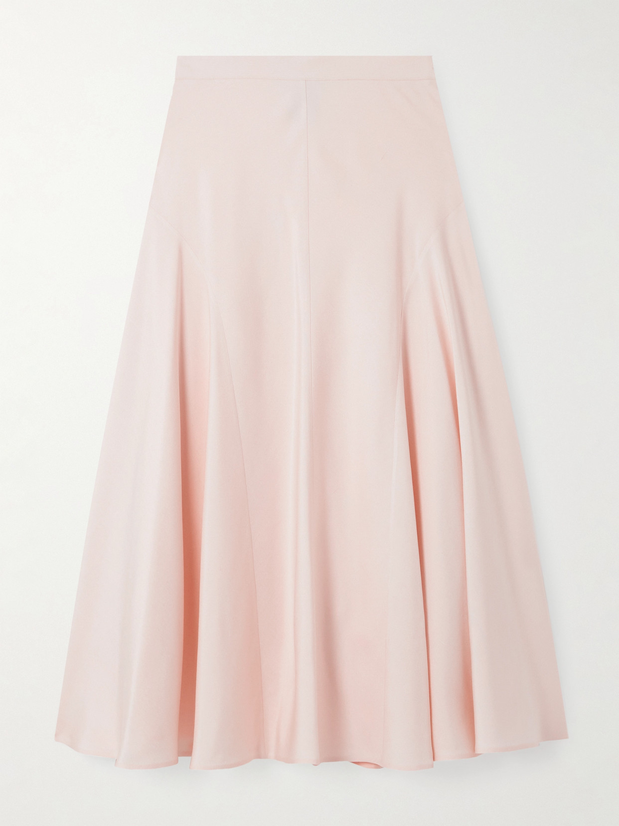 Loro Piana Giustina Paneled Silk Midi Skirt In Pink