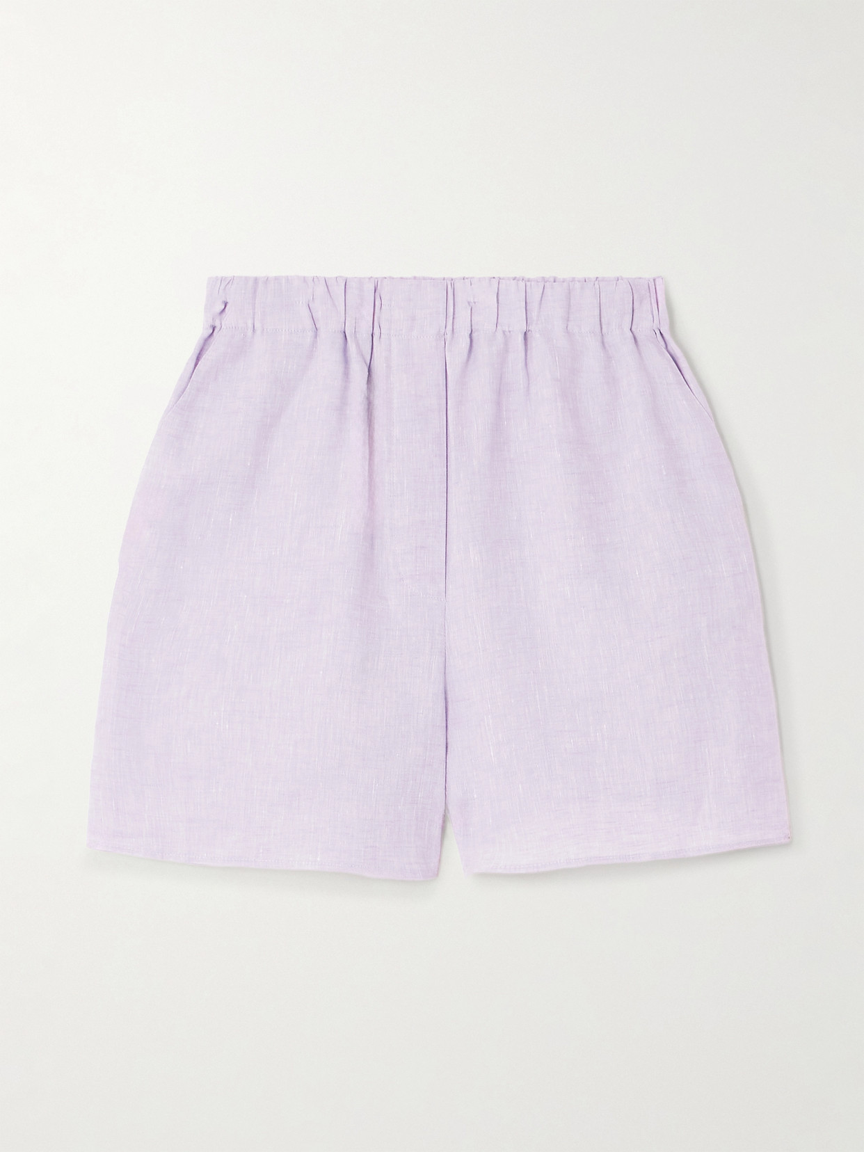 Loro Piana Angelo Linen Straight-leg Shorts In Purple