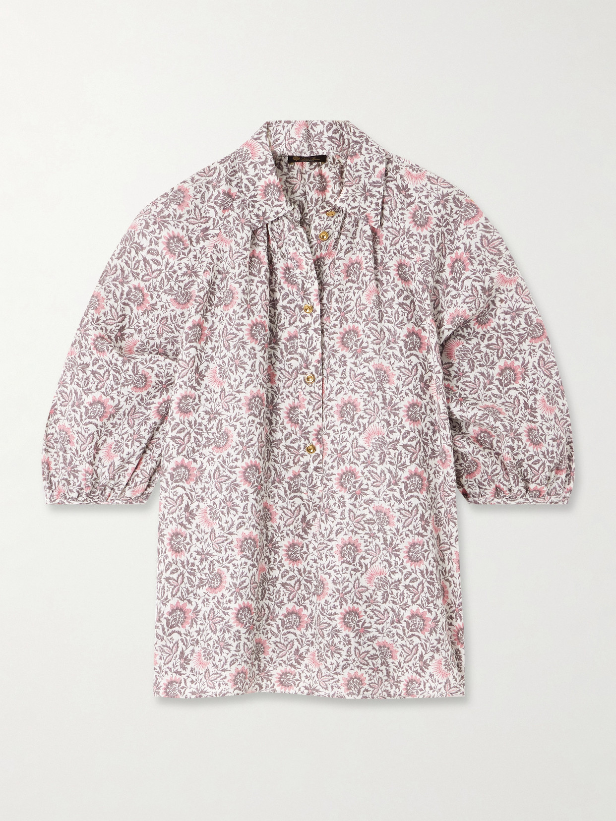 Loro Piana Olivia Oversized Printed Linen Shirt In Neutral