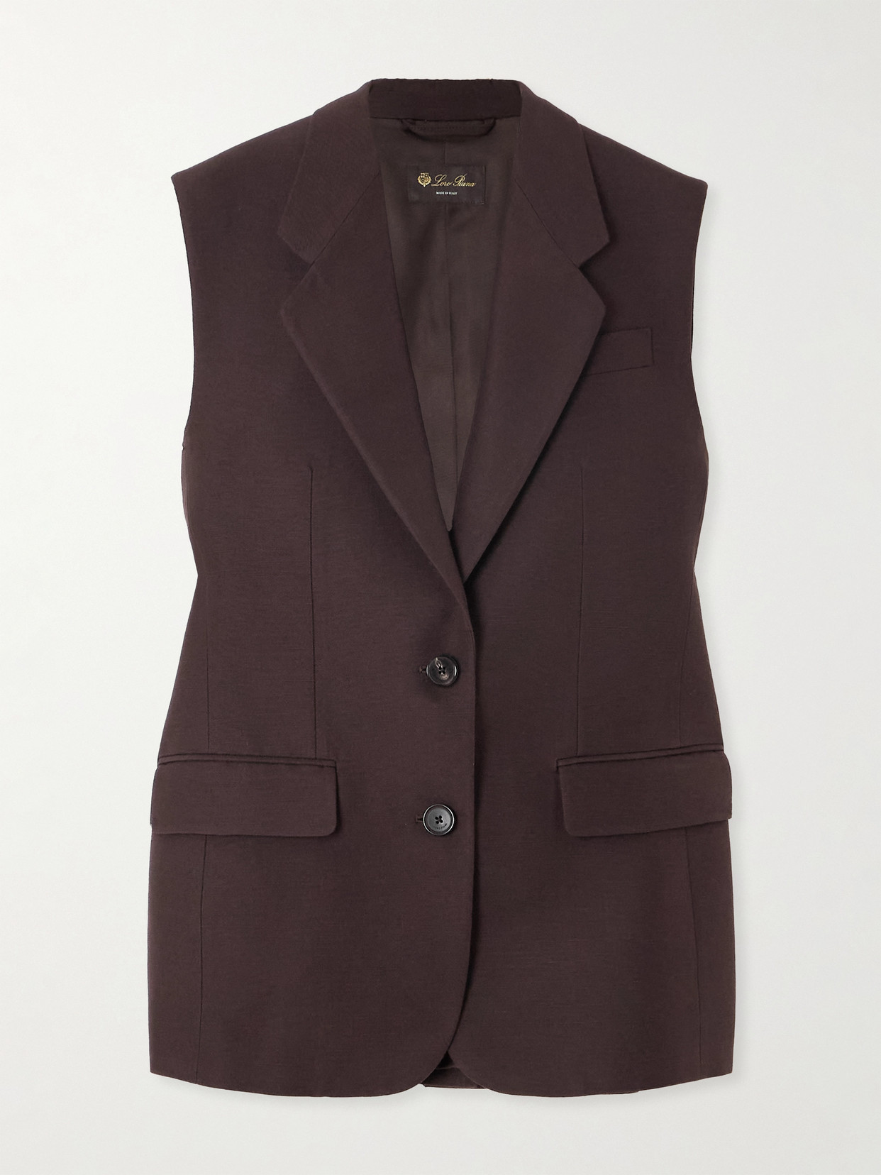 Loro Piana Cedric Silk Vest In Brown