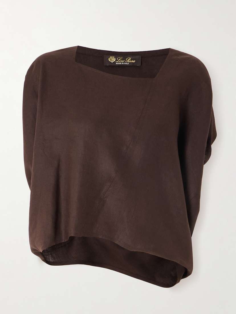 Loro Piana Gaia Asymmetric Linen Blouse