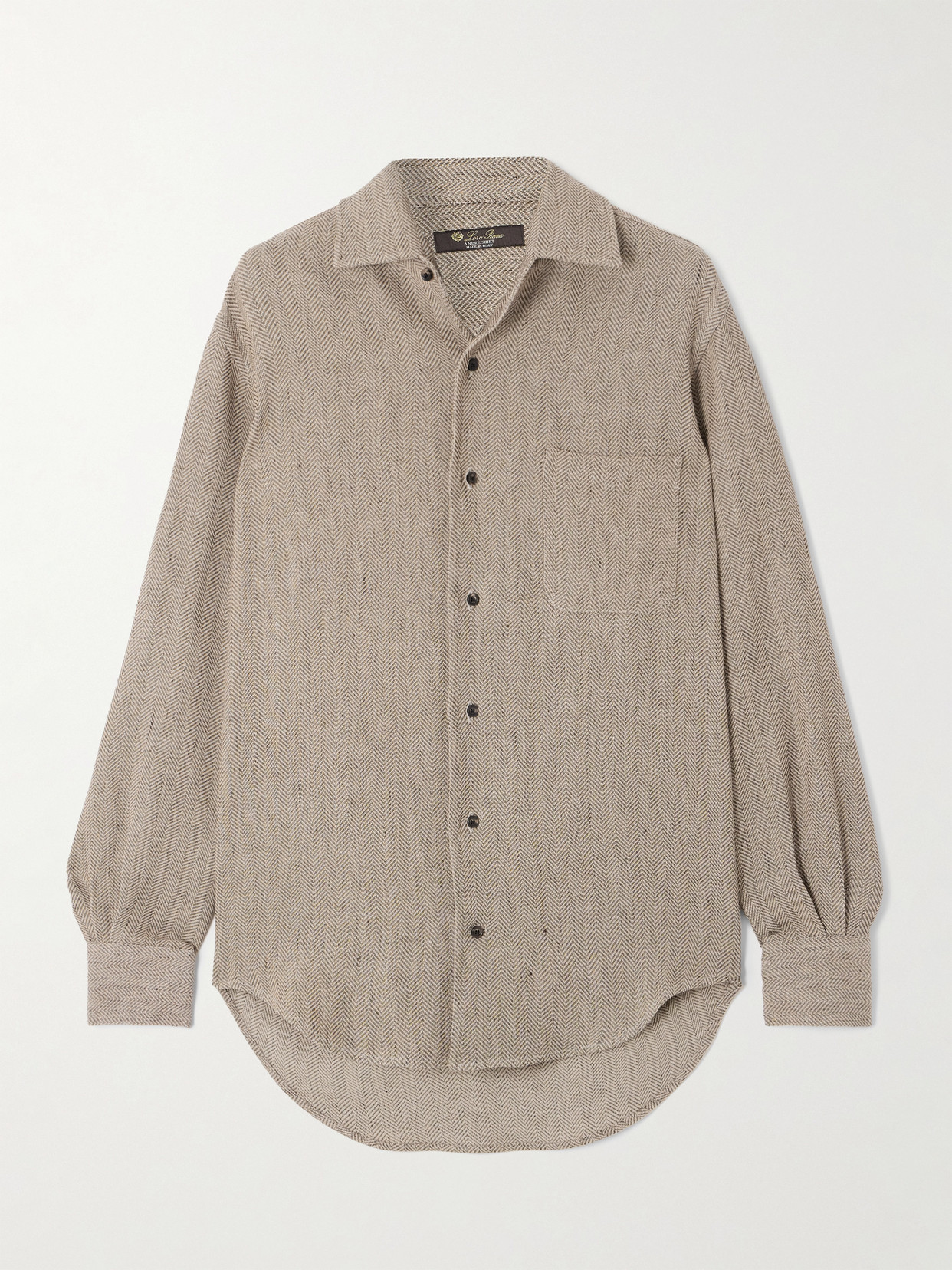 Loro Piana André Herringbone Linen Shirt
