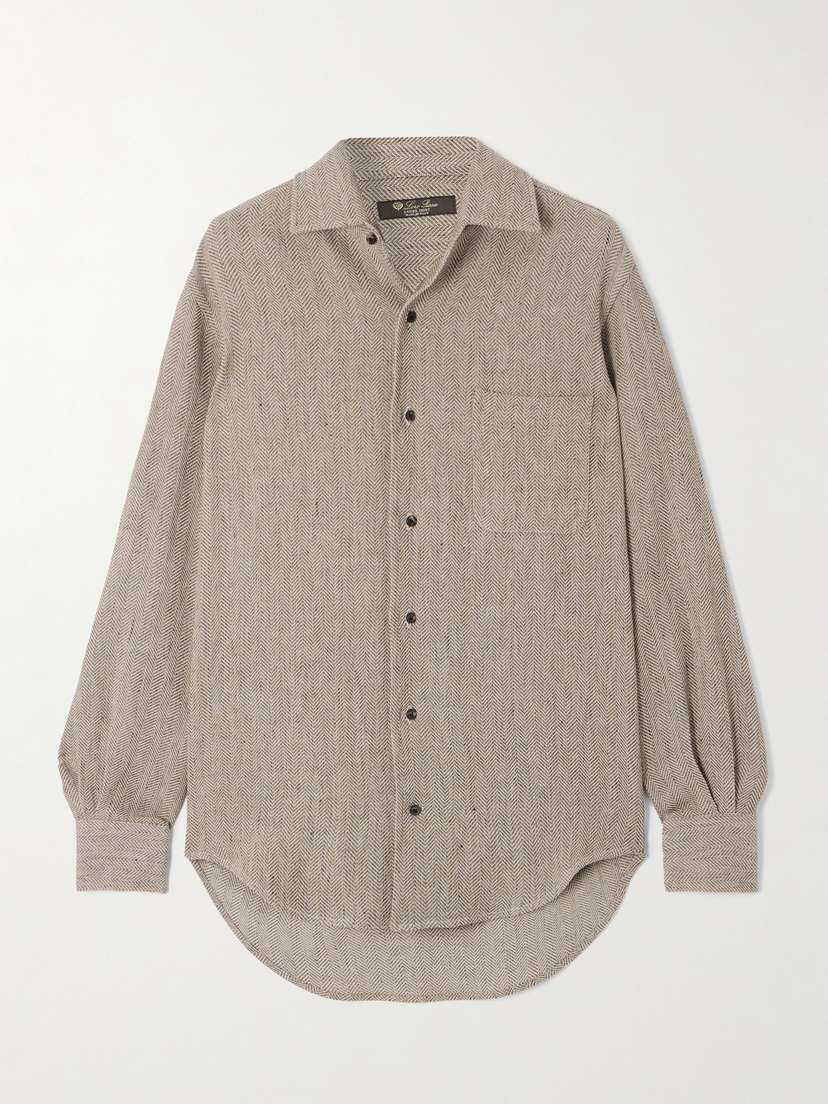 Loro Piana André Herringbone Linen Shirt