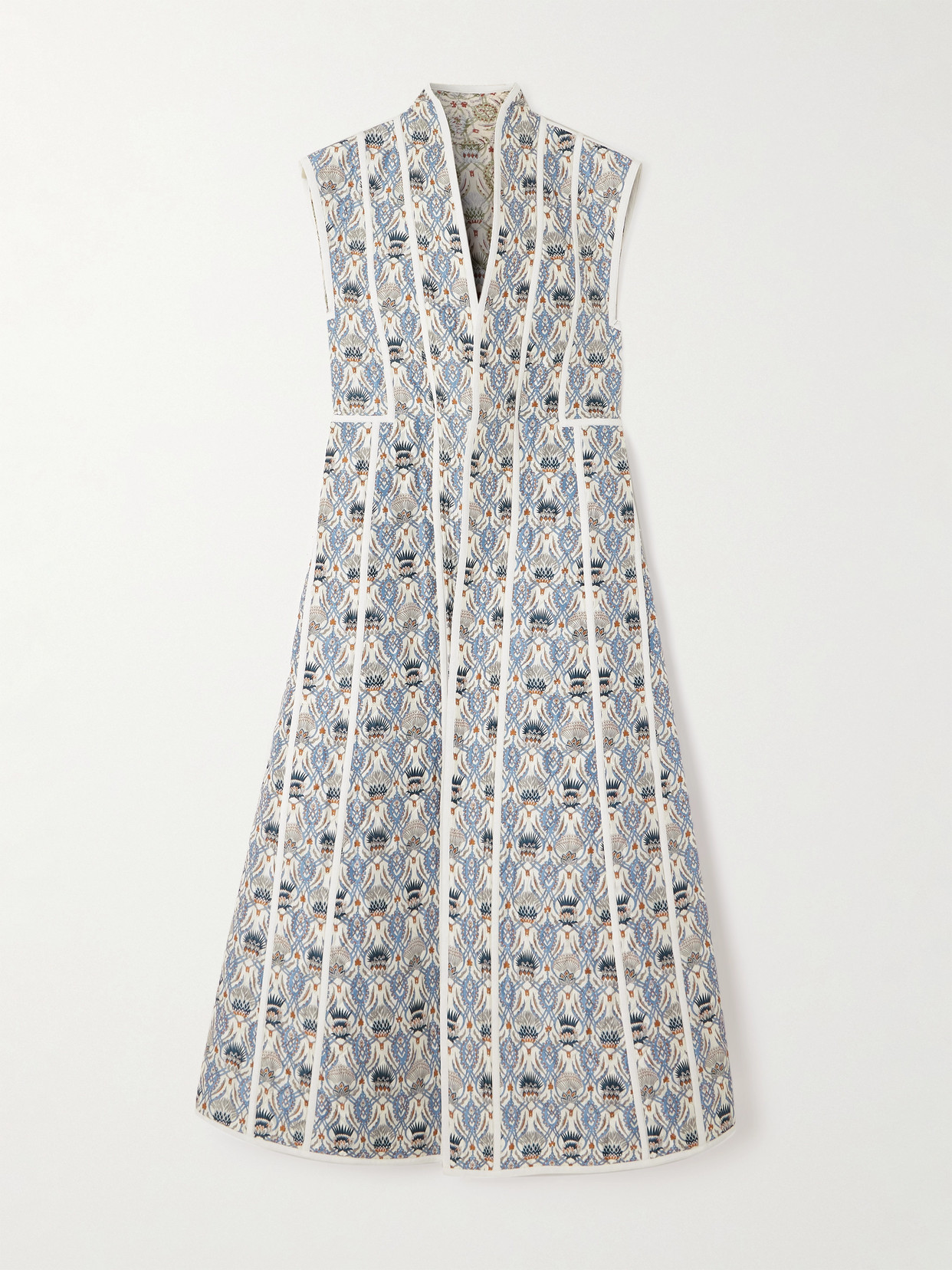 Loro Piana Alev Reversible Quilted Printed Silk Gilet