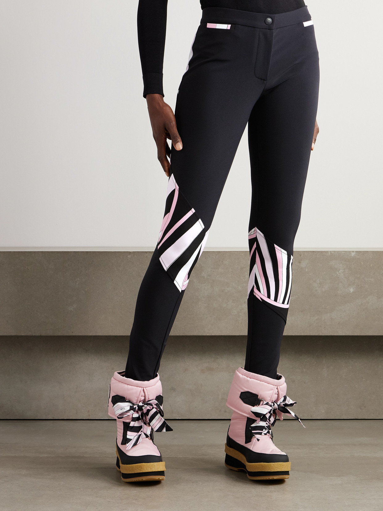 Pucci Paneled Printed Stretch-shell Ski Pants In Black