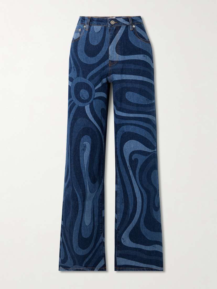 PUCCI Marmo Printed High-rise Wide-leg Jeans