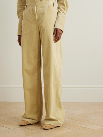 Another Tomorrow Organic cotton-corduroy wide-leg pants