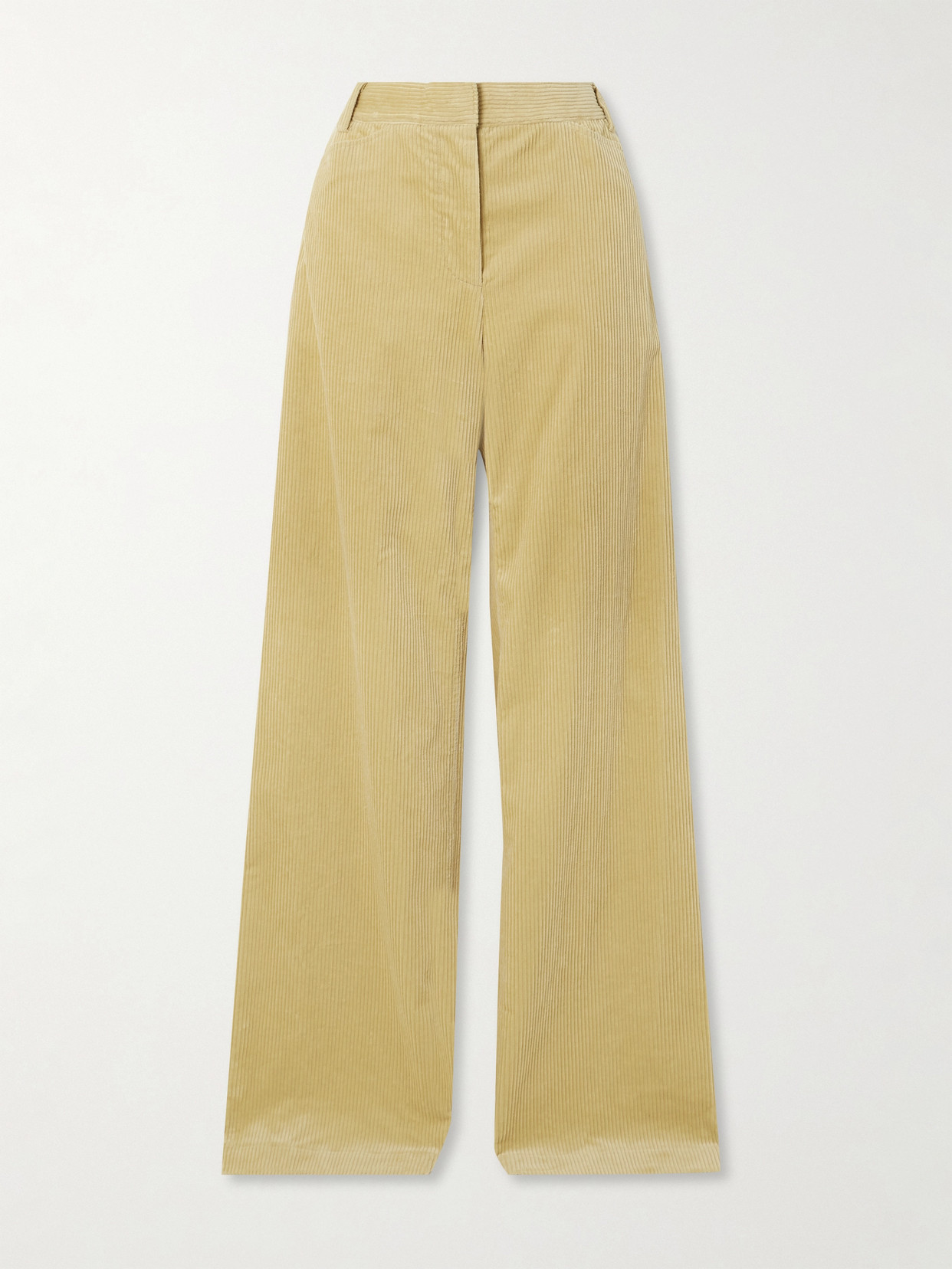 Another Tomorrow Cotton-corduroy Wide-leg Pants In Yellow