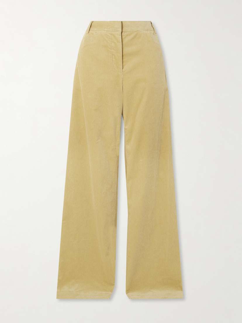 Another Tomorrow Organic Cotton-corduroy Wide-leg Pants