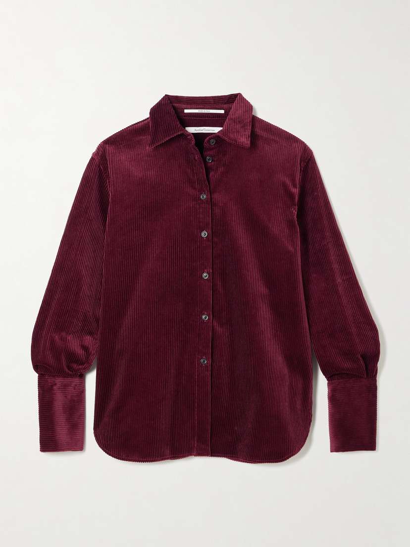 Another Tomorrow Oversized Organic Cotton-corduroy Shirt