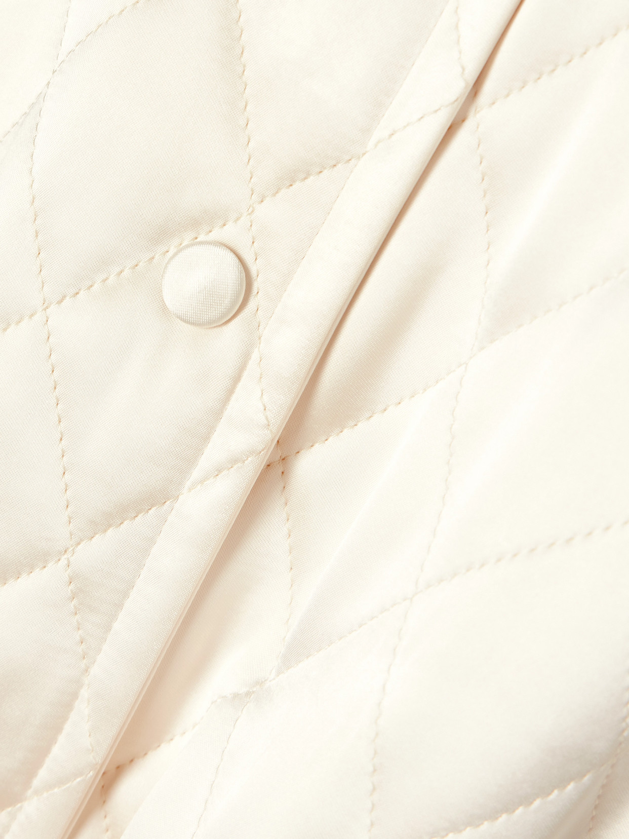 Another Tomorrow Quilted Padded Satin Vest In Cream