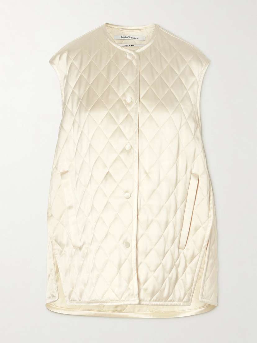 Another Tomorrow Quilted Padded Satin Vest