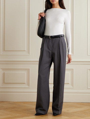 Another Tomorrow Stretch-organic cotton and Lyocell-blend jersey bodysuit