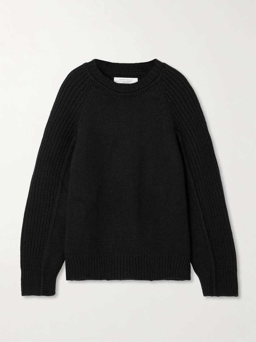 Another Tomorrow Oversized Ribbed Recycled Cashmere And Wool-blend Sweater