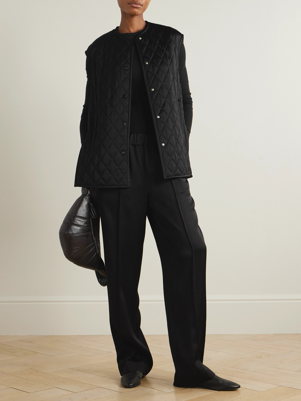 Quilted Satin Vest