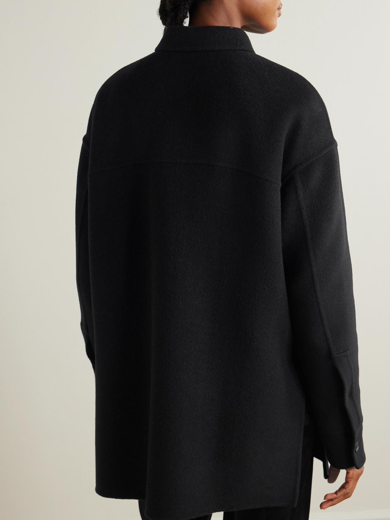 Another Tomorrow Wool Jacket In Black