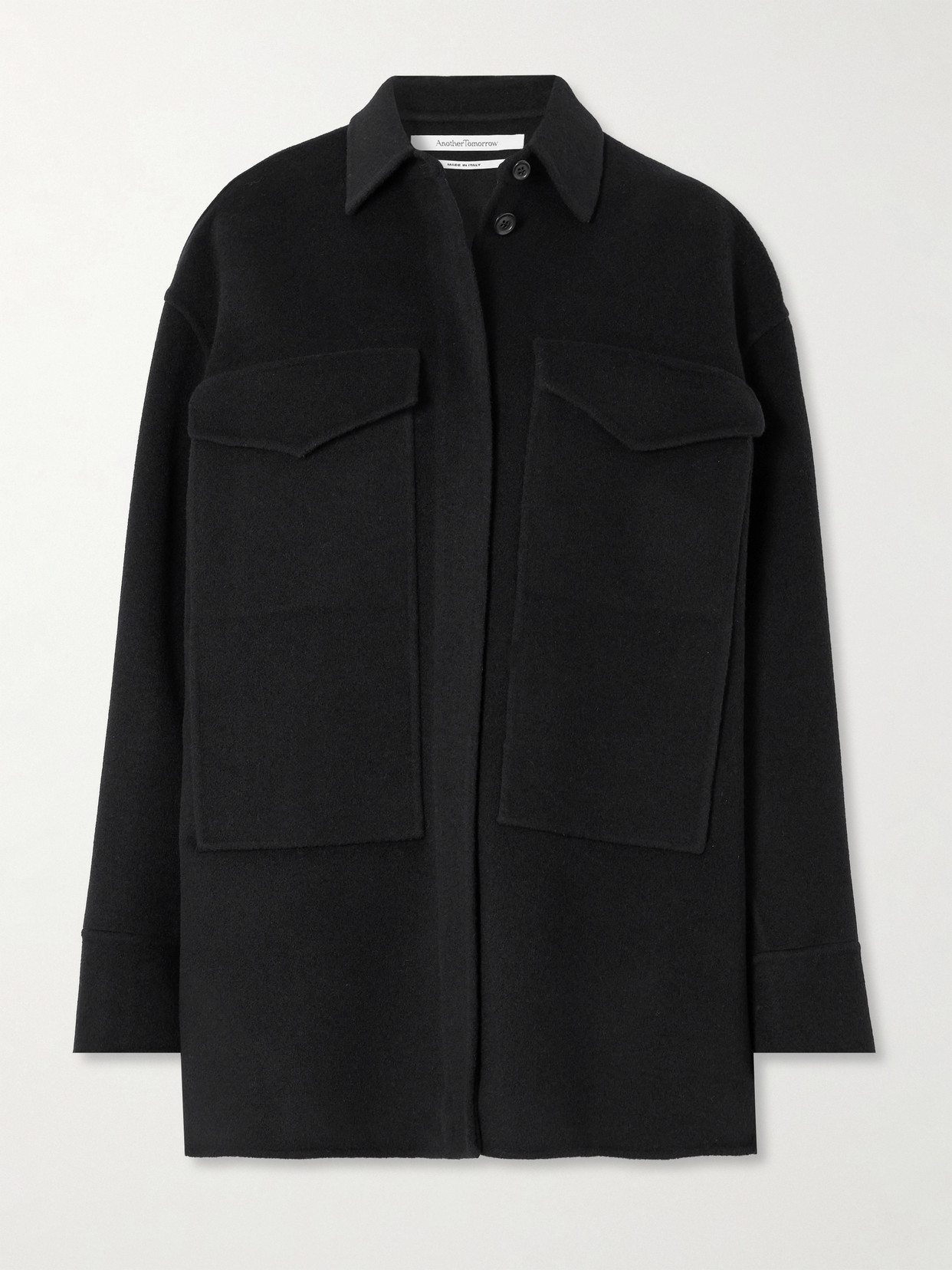 Another Tomorrow Wool Jacket In Black
