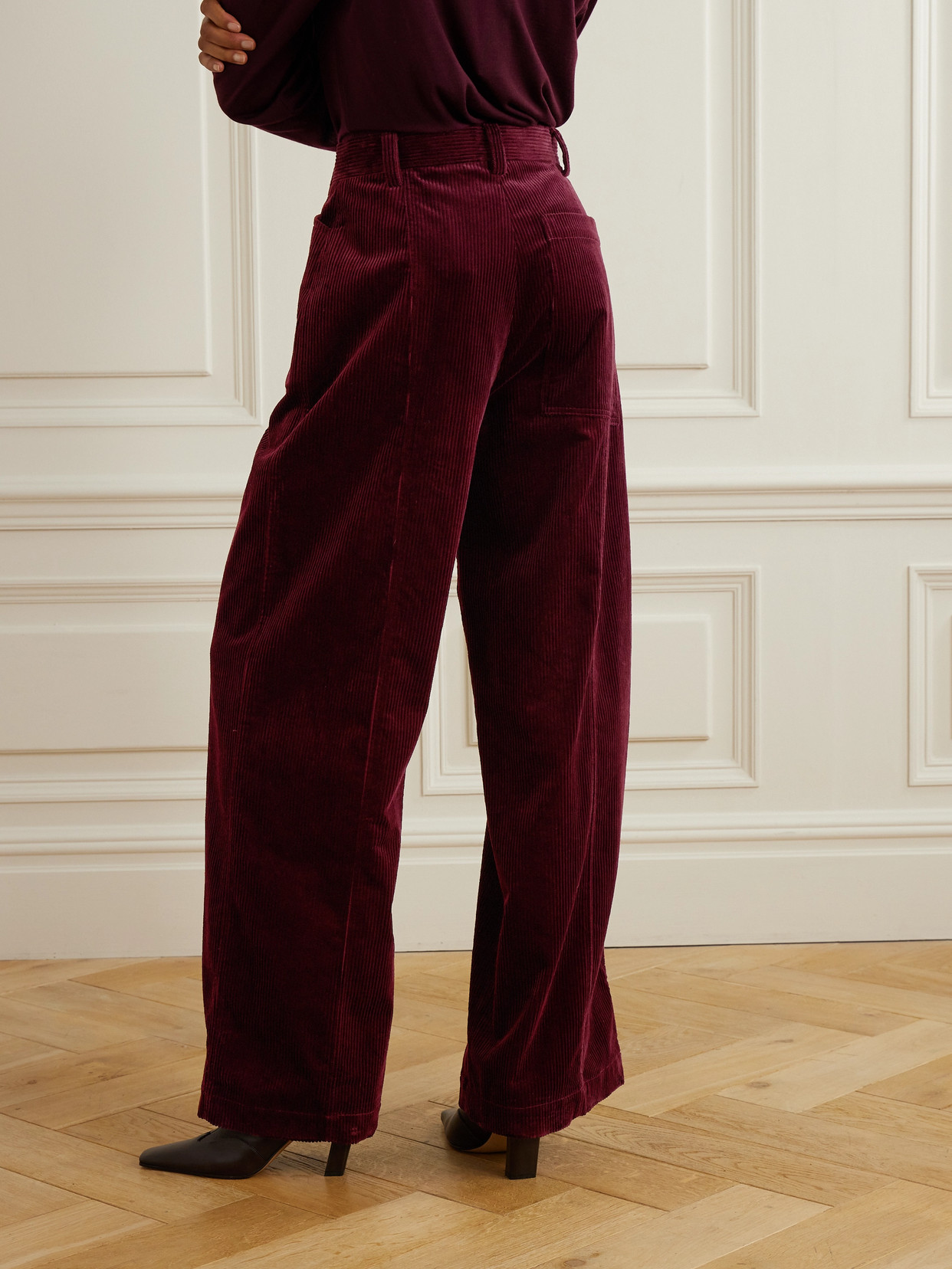 ANOTHER TOMORROW ORGANIC COTTON-CORDUROY STRAIGHT-LEG PANTS