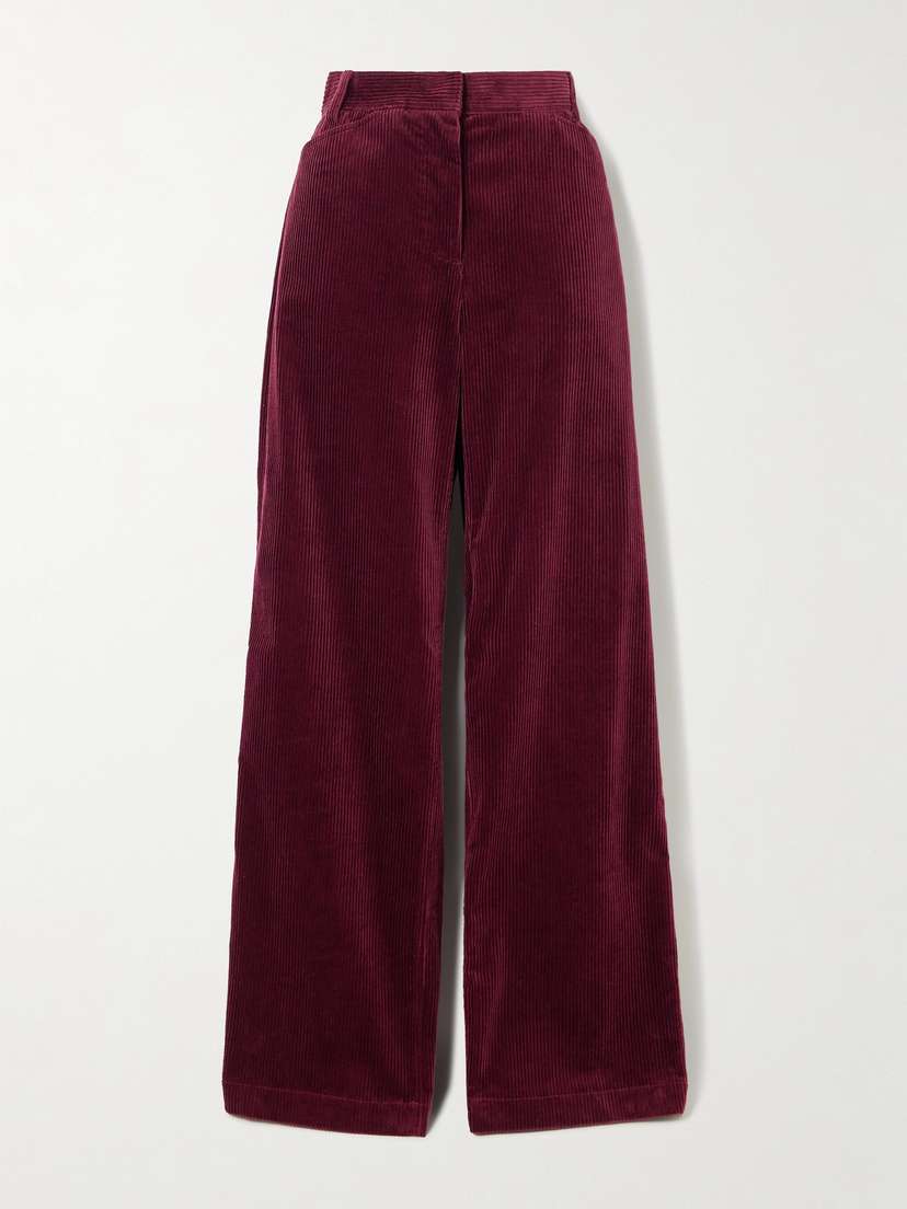 Another Tomorrow Organic Cotton-corduroy Straight-leg Pants