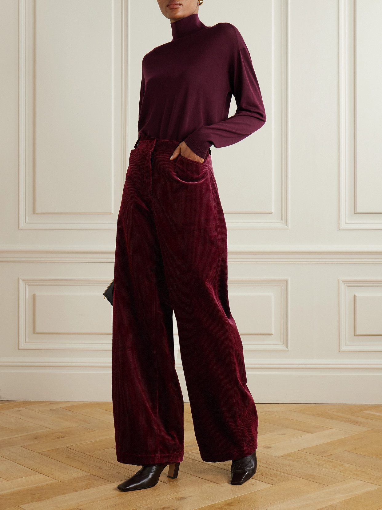 ANOTHER TOMORROW ORGANIC COTTON-CORDUROY STRAIGHT-LEG PANTS