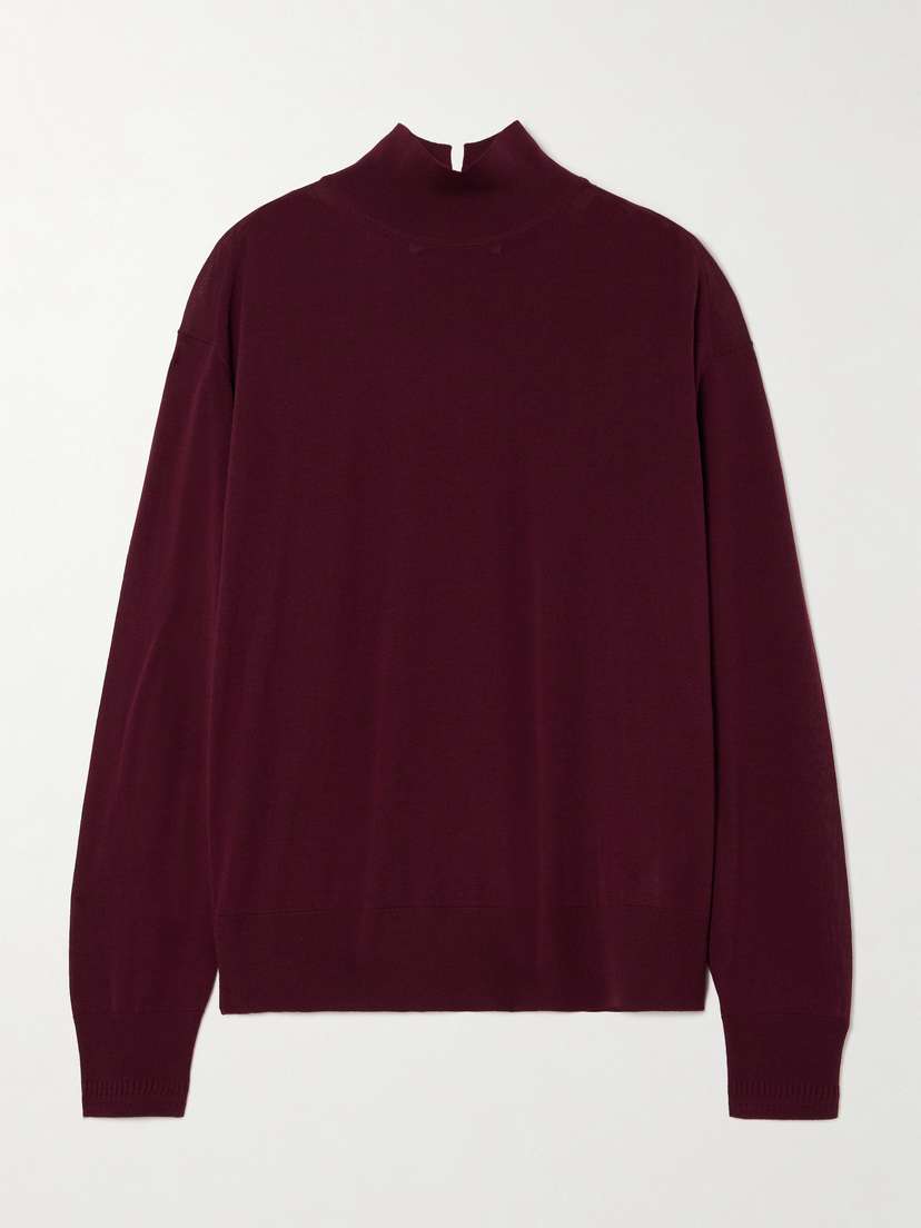 Another Tomorrow Wool Turtleneck Sweater