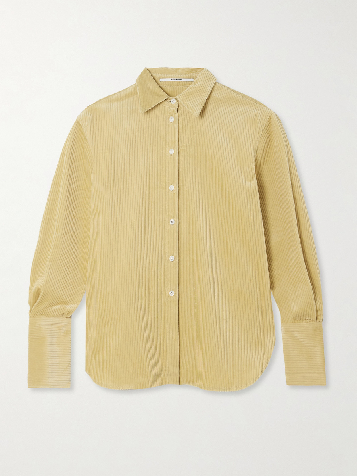 Another Tomorrow Cotton-corduroy Shirt In Yellow