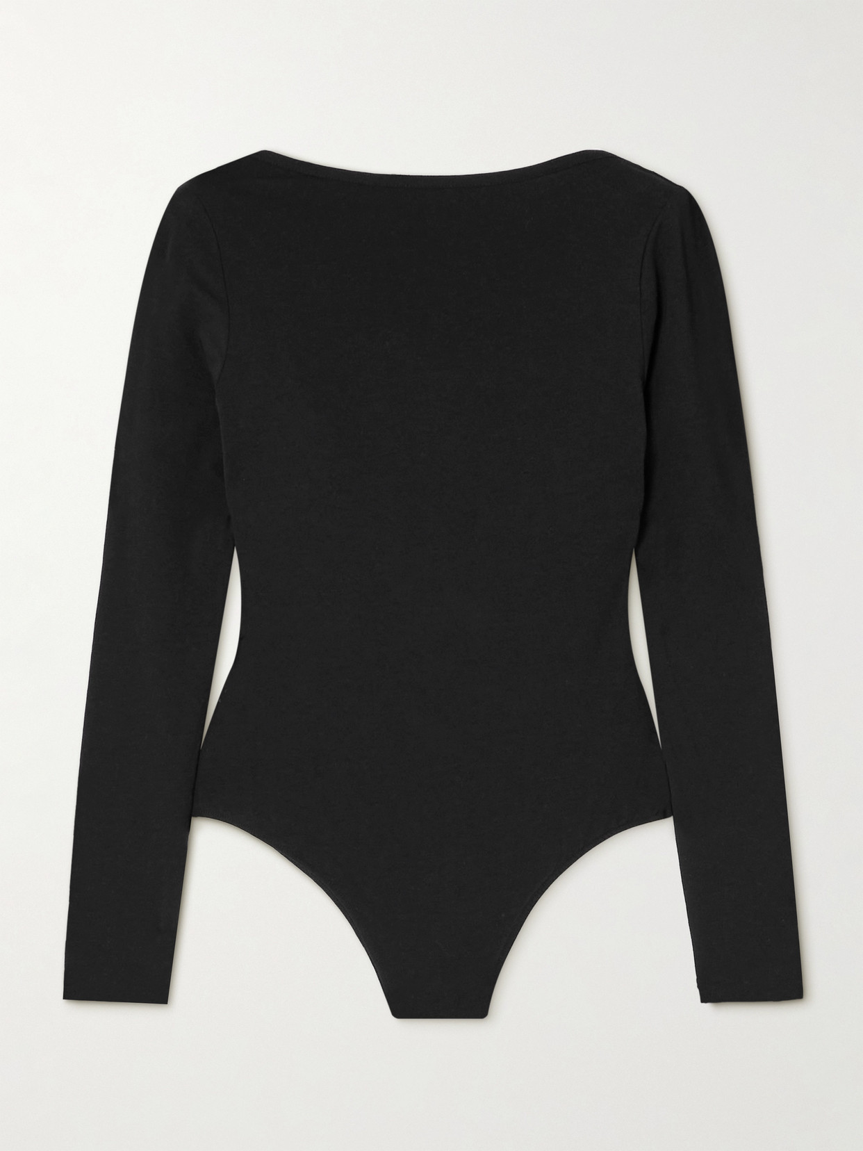 Another Tomorrow Stretch-cotton And Lyocell-blend Jersey Bodysuit In Black