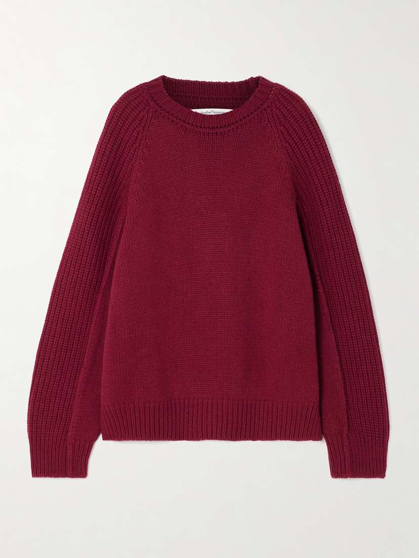 Another Tomorrow Oversized Ribbed Recycled Cashmere And Wool-blend Sweater