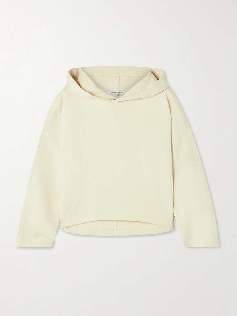 Another Tomorrow Cropped Organic Cotton-blend Jersey Hoodie