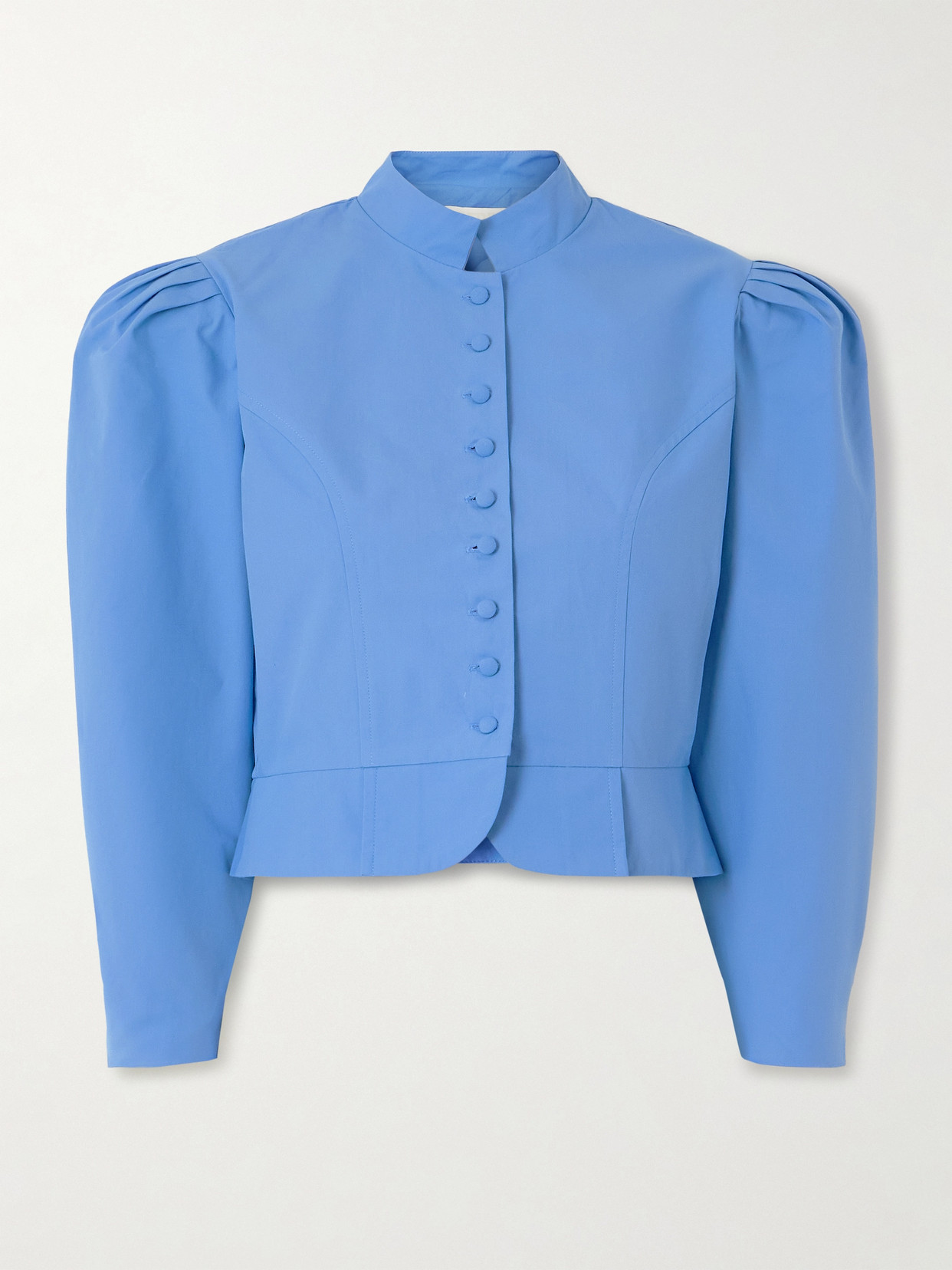D'estree Amoako Paneled Cotton-poplin Jacket In Blue
