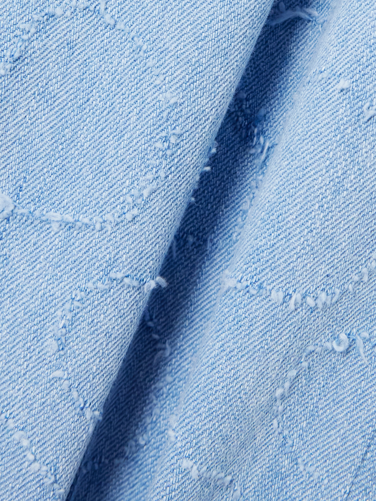 D'estree Yoshimoto Frayed High-rise Wide-leg Jeans In Blue
