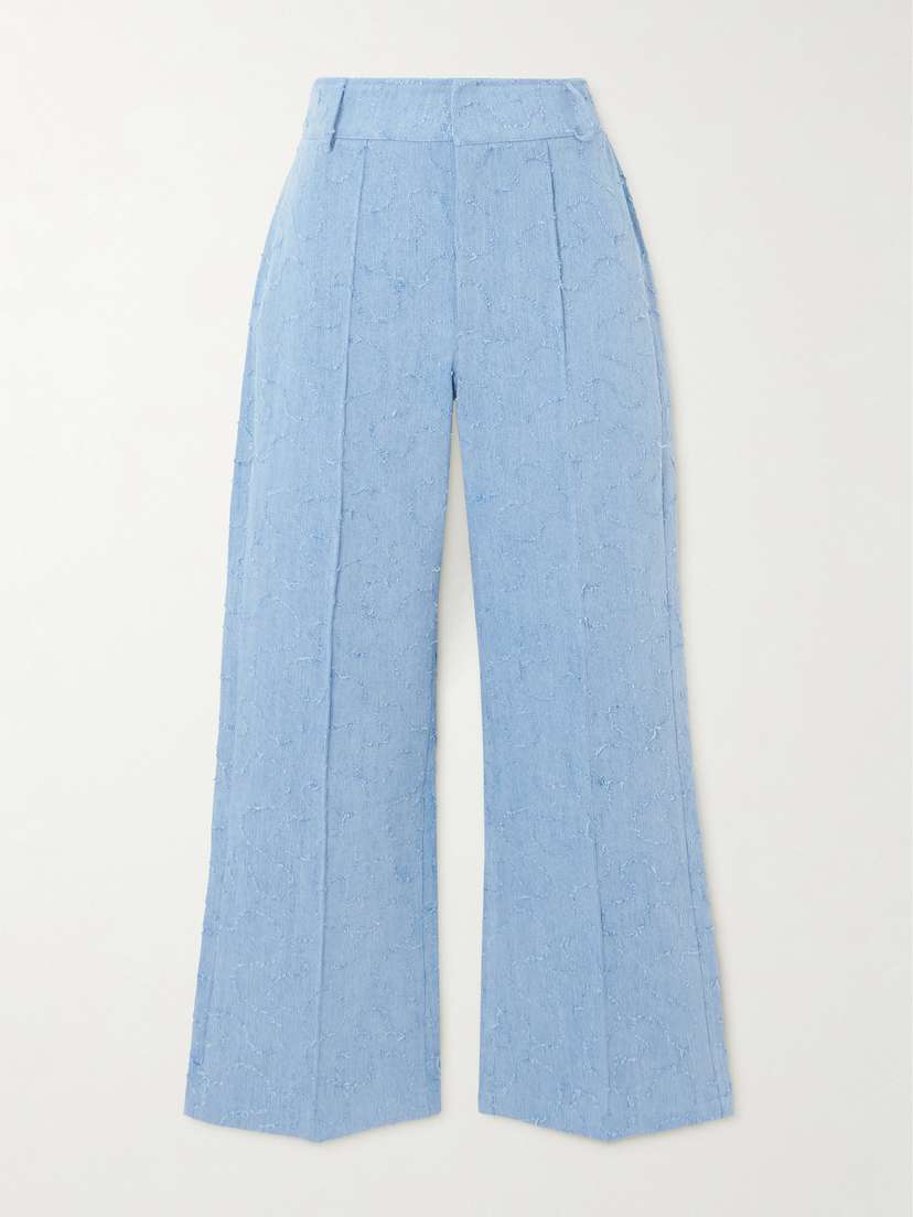 DESTREE Yoshimoto Frayed High-rise Wide-leg Jeans