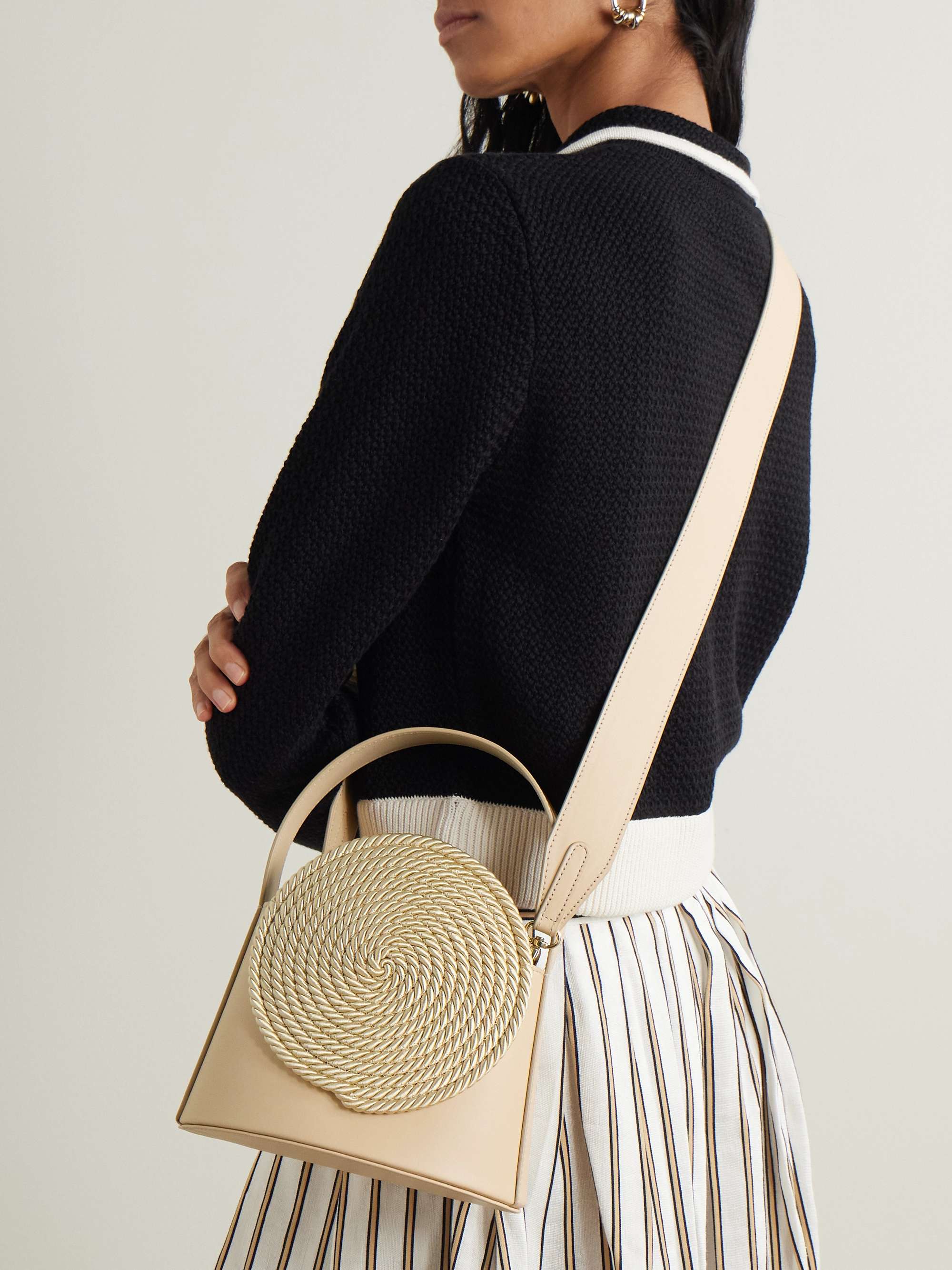 DESTREE Gunther raffia-trimmed leather tote bag | NET-A-PORTER