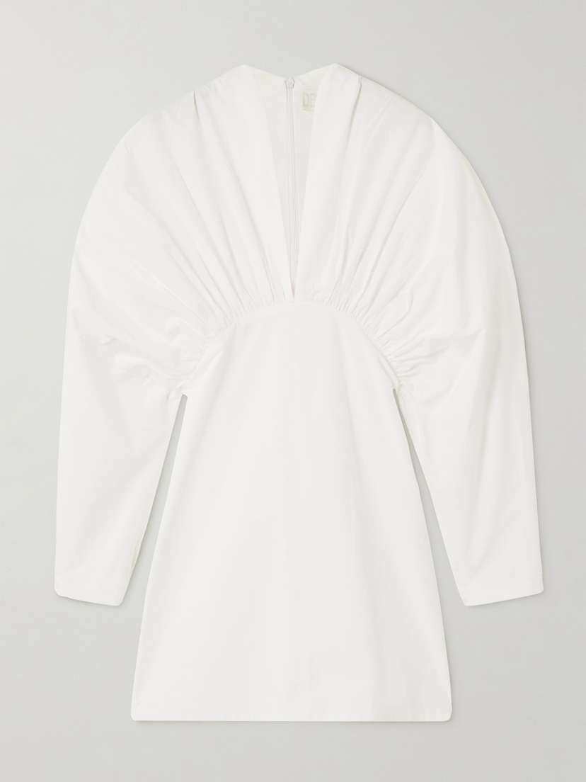 DESTREE Atsuko Gathered Cotton-poplin Mini Dress