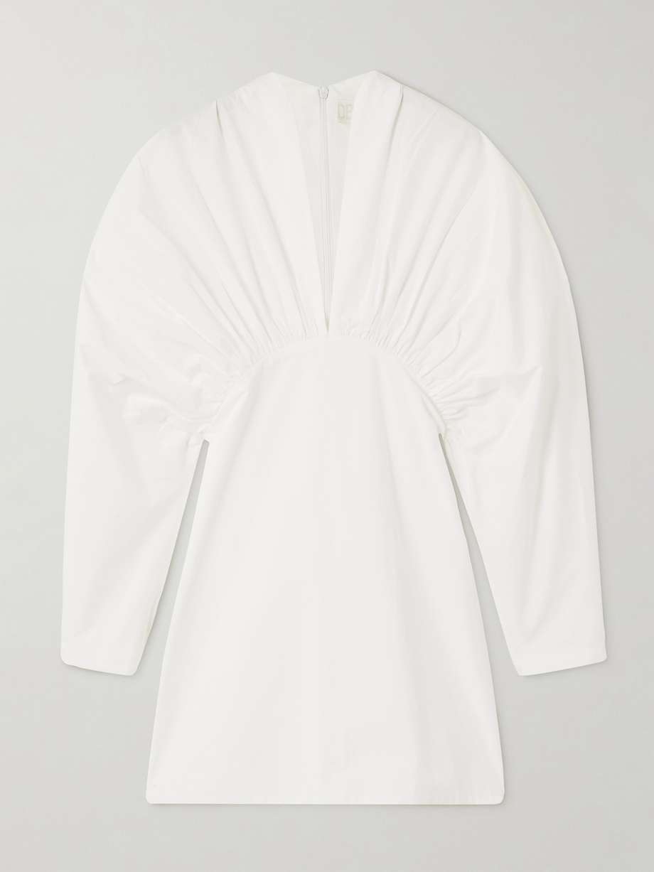 atsuko gathered cotton-poplin mini dress