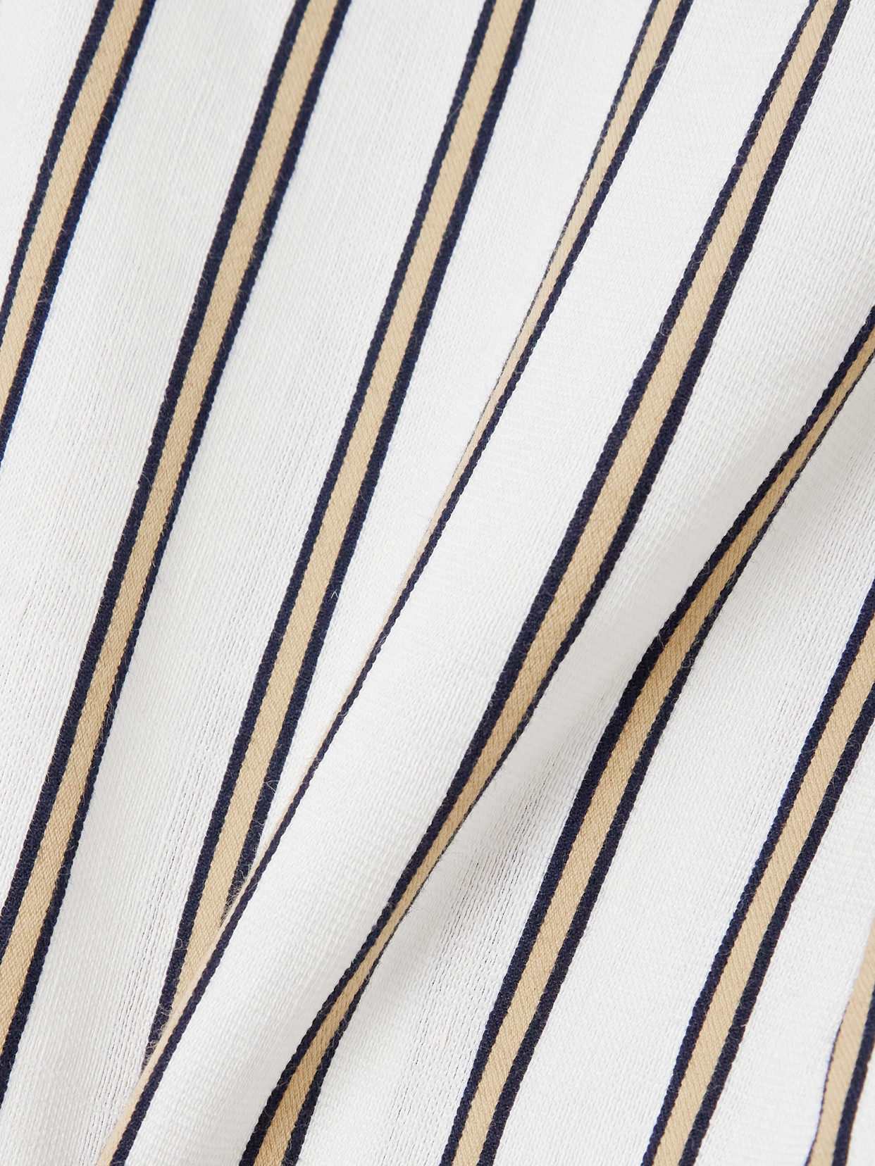 D'estree Richard Cropped Striped Woven Top In Off-white